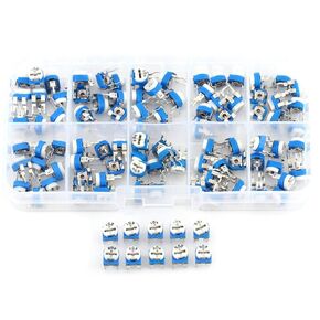 500Ohm-1M Ohm Resistor Kit,100Pcs Variable Resistor Assortment,Potentiometer Rheostat, Variable Resistor Box
