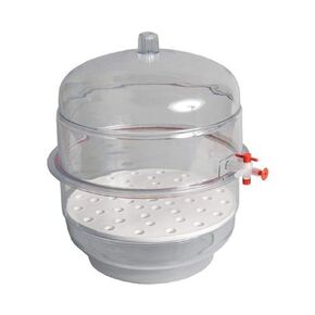 United Scientific Polycarbonate Vacuum Desiccator with Clear Polycarbonate Bottom, 6" (150mm), 1 Each