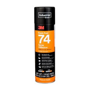 3M TALC Foam Fast 74 Spray Adhesive, Orange, Net Wt 16.9 oz