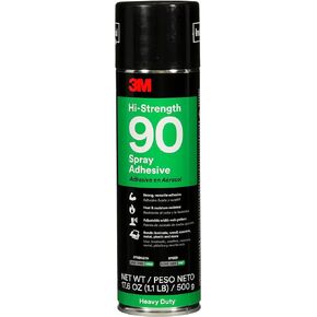 3M Hi-Strength Spray Adhesive 90, Clear Glue, Permanent, High Strength Bonding, High Tack, Bonds Laminate, Wood, Concrete, Metal, Plastic, 17.6 oz Net Wt, NOT FOR SALE IN CA AND OTHER STATES