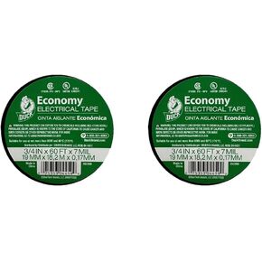 Duck Brand 282289 Economy Electrical Tape, 3/4-Inch by 60 Feet, Single Roll, Black (Pack of 2)