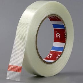 Mono Filament Strapping Tape, 3/4 inch x 60 yds Fiber Tape, Heavy Duty Packing Tape Fiber Tape, Reinforced Packing Tape Fiberglass Tape, Tenacious Tape Fiberglass Reinforced Box Tape