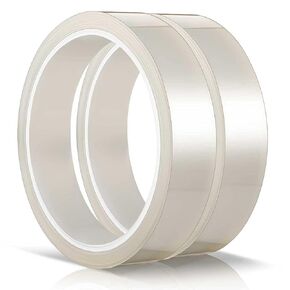 2 Pieces 108 ft Clear Heat Tape for Sublimation Heat Press Tape Heat Transfer Tape High Resistant Temperature Tape Thermal Tape for Electronics Printing Circuit Board Heat Transfer Vinyl (10 mm)