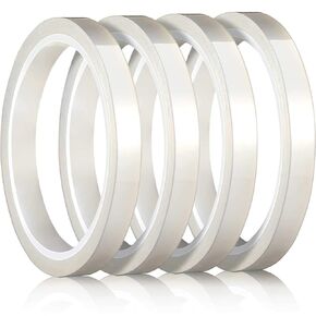 4 Pieces 108 ft Heat Resistant Tape for Sublimation Clear Heat Press Dispenser Tape Shrink Transfer High Resistant Temperature Tape Thermal Tape for Electronics Printing Circuit Board Vinyl (20 mm)
