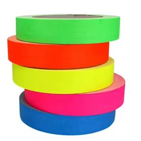Neon Gaffer Cloth Tape, Fluorescent Colors Pro Gaff Tape Duct Tape UV Blacklight Glow in The Dark Tape for UV Party 0.6 inch x 16.5 feet, 5 Pack