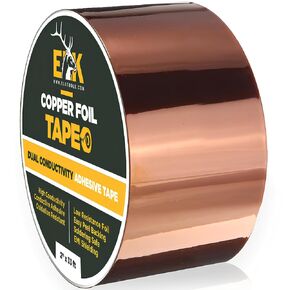 ELK Copper Foil Tape with Conductive Adhesive for Guitar, EMI Shielding, Crafts, Electrical Repairs and Grounding (1 Inch x 66 Feet, 2 Pack)