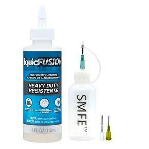Aleene's Liquid Fusion Clear Urethane Adhesive, 4-Ounce Bundle with SMFE Squeeze Bottle with Various Sized Needle Tips