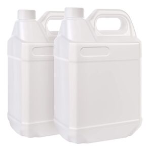 2 Pack 1 Gallon Clear Plastic Jugs with Lids, Water Jug Storage Containers with Ergonomic Handle, HDPE Containers for Water, Sauces, Beverage, Soaps, Liquids, Cleaning Solutions