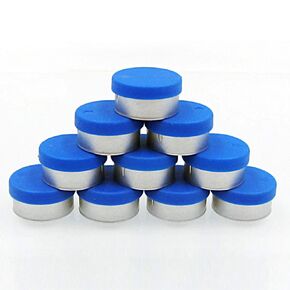 100 Pcs 20mm Flip Off Caps, Flip-Off Vial Seals, Pharmaceutical Caps, Plastic-Aluminum Flip Off Caps for Glass Vial (Blue)
