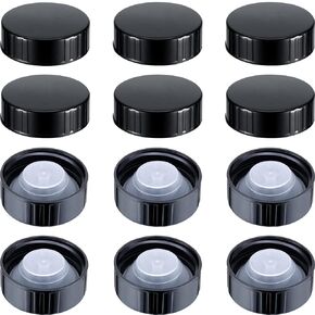 38mm Poly Seal Screw Caps Growler Caps Plastic Lids Amber Boston Round Glass Beer Bottles Poly Cone Cap Brewing Wine Jug Cap Fits Most 1/2 and 1 Gallon Jugs (12 Pieces)