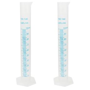 Geesatis 10 Pcs Plastic Clear Measuring Cylinders 25 ml Lab Test Graduated Measuring Cylinder