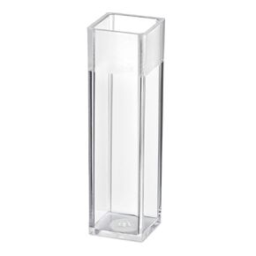 Globe Scientific 111137 Polystyrene Square Spectrophotometer Cuvette, 4 Clear Sides, 4.5mL Capacity (Case of 500)