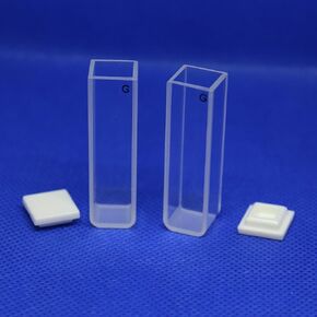 Fluorescence Glass Cuvette (2pcs) Fluorescence Cuvettes for Spectrophotometer Cuvettes, 10mm pathlength 1cm, 3.5ml, 4 Clear Windows Fluorometer Cell Cuvette