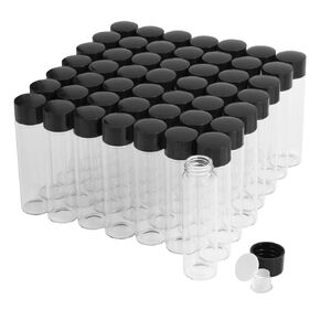 4ml Clear Glass Vials with Screw Caps and Plastic Stoppers, 1 Dram Small Liquid Sample Vial, Leak-Proof Vial, 12PCS