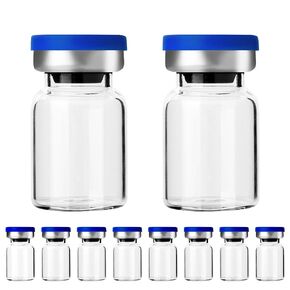 Sterile Empty Vials with Self Healing Injection Port,with Aluminum Plastic Cap，Sealed Empty Vials (5ML 10PCS)