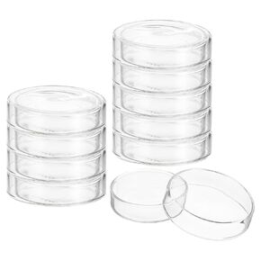 PATIKIL 100mm High Borosilicate Glass Petri Dishes with Lids, 10 Pack Petri Plates Tissue Culture Plate for Lab Science Experiment, Clear