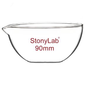stonylab Evaporating Dish, Borosilicate Glass Mixing Dish Bowl Flat Bottom Evaporation Basin for Mixing, Evaporating, and Dissolving, 150 mm