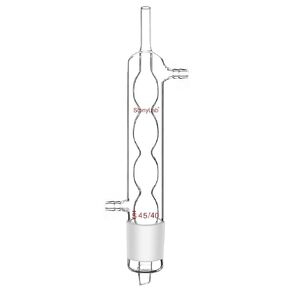 stonylab Allihn Condenser Reflux for Soxhlet Extractor, Borosilicate Glass Allihn Condenser with 45/40 Joint 250 mm Jacket Length Lab Glass Condenser (45/40 Joint)