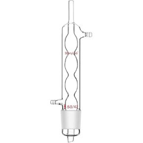 stonylab Allihn Condenser Reflux for Soxhlet Extractor, Borosilicate Glass Allihn Condenser with 45/40 Joint 250 mm Jacket Length Lab Glass Condenser (45/40 Joint)