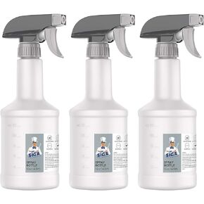 MR.SIGA 16 oz Empty Plastic Spray Bottles for Cleaning Solutions, Heavy Duty Household Reusable Spray Bottles with Measurements and Adjustable Leak Proof Nozzle, 3 Pack