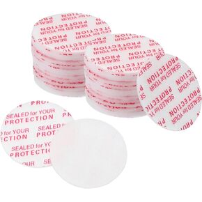 PATIKIL 18mm/0.7inch Foam Lid Liner, 100Pcs PS Foam Resistant Tamper Pressure Sensitive Seal for Bottle Cap Liners Seals, White Red
