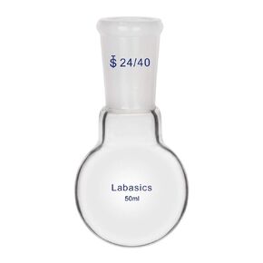 Glass 100ml Single Neck One Neck Round Bottom Flask RBF, with 24/40 Standard Taper Outer Joint, 100ml