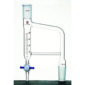 D452424 Synthware Dean Stark Distillation Receiver, PTFE Stopcock, 20 ml, 24/40 Joint, 2 mm Bore PTFE Stopcock, 3250 mm Height, 95 mm Width
