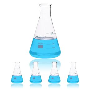 33.8oz(1000ml) Narrow-Mouth Sturdy Glass Erlenmeyer Flask, 3.3 Borosilicate with Printed Graduation, Pack of 3, EFN1K0-003
