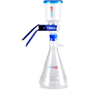 جهاز ترشيح فراغي للمختبر سعة 1000 مل، دورق لتصفية المحاليل، الزيوت، السوائل الإلكترونية، والمزيد، دورق ترشيح سعة 1000 مل وقمع متدرج سعة 300 مل، طقم تصفية شفط زجاجي. in Kuwait