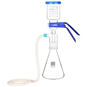 stonylab Glass Filtration Apparatus, Borosilicate Glass Vacuum Filtration Assembly Filter Kit with 2000 ml Filtering Flask and 300 ml Graduated Funnel