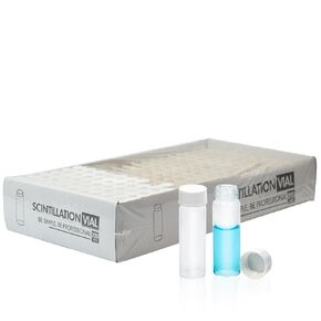 20ml Scintillation Vials Liquid Borosilicate Glass Sample Scintillation Counting Vials, 22-400 White Screw Cap, Silver Aluminum Foil Liner, Pack of 100