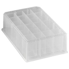 Caplugs Evergreen 222-8685-08C 24-Well Sterile Chamfered Deep-Well Plates, 20 Pack, Natural, Polypropylene Co-Polymer (PPC), Well Volume 10 mL Specimen Storage, Dilution, Cell Cultures, Lab Research