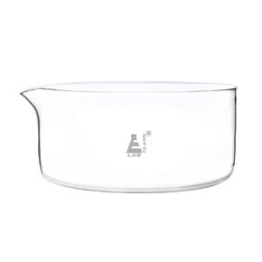 EISCO Crystallizing Dish, 3500ml - Flat Bottom, with Spout - Borosilicate 3.3 Glass - Laboratory, Kitchen, Crafts