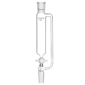 stonylab 100ml Pressure Equalizing Addition Funnel, Borosilicate Glass Dropping Funnel 24/40 Joint with PTFE Stopcock for Laboratory, 100ml