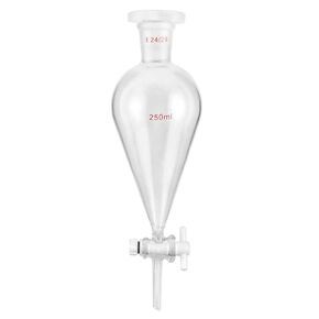 QWORK 125ml Separating Funnel with 19/26 Joints and PTFE Plug, 1 Pack