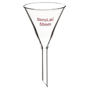 stonylab 1-Pack Glass Funnel, Heavy Wall Borosilicate Glass Funnel, 50mm Diameter and 50mm Stem Length
