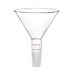 QWORK Glass Jointed Short Stem Powder Funnel Filter Funnel with 100mm Top O.D and 24/40 Inner Joint for lab