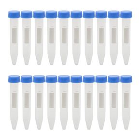 10ml High-Speed Centrifuge Tube Conical Bottom Blue Screw Cap with Clear Graduation and Writing Area, Pack of 20