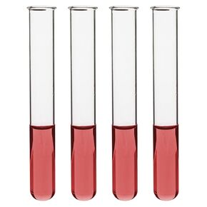 EISCO 48PK Test Tubes, 15ml - Borosilicate 3.3 Glass - 1.2mm Thick Walls, Beaded Rim - Superior Heat & Chemical Durability - 5.25" Tall, 0.6" Diameter