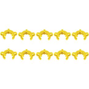 StonyLab Plastic Joint Clips, 10 pcs 14mm Lab Keck Clamp #14 Keck Clips for 14/20 Joint Glass Standard Conical Interface Clip Ground Glass Joint Lab Accessory - Yellow