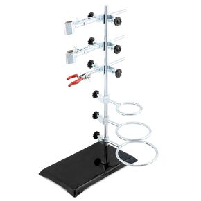 QWORK Laboratory Grade Metalware Set, Lab Support Stand Set with Iron Clamp Holder, Flask Clamp, and Condenser Stand