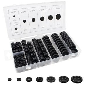 170 Pcs Rubber Grommets Firewall Hole Plug Set Electrical Wire Gasket Kit, Automotive Rubber Grommets for Wiring Assortment Kit for 1/4 3/8 1/2 5/8 3/4 7/8 1 Inch Round Drill Hole