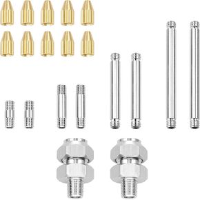2 Set 1/8" PT 304 Stainless Steel Coolant Nozzles for CNC Vertical Lathe Cutting Nozzle, 360 ° Steering High-Pressure Cutting Oil Cooling Extension Nozzle Air Blow Nozzles