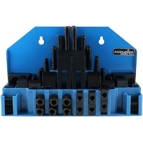 Accusize Industrial Tools 58 Pc Deluxe Steel Clamping Kit, Table Slot 3/4", Stud Size 5/8"-11, 4230-2628