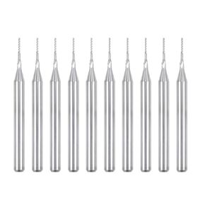uxcell 10Pcs 0.4mm Carbide End Mill Engraving Milling Cutter CNC Router Bits for PCB Machine, 1/8" Shank