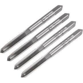 uxcell 2 Pairs Metric Hand Tap Set, M4 x 0.5 Taper/Bottom Thread Taps Alloy Tool Steel Screw Tap Kit Hand Threading Tapping Tools for Repair