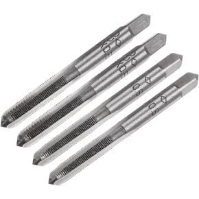 uxcell 2 Pairs Metric Hand Tap Set, M4 x 0.5 Taper/Bottom Thread Taps Alloy Tool Steel Screw Tap Kit Hand Threading Tapping Tools for Repair