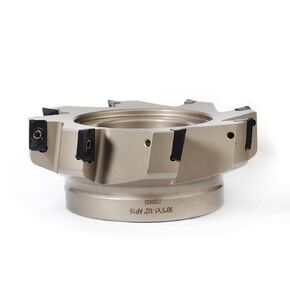 OSCARBIDE Indexable Face Mill 1-1/2''Arbor Hole,5''Cutting Diameter, Coolant Thru Face Mill,8 Flutes,90 Degree with 8 Pieces APKT1604 Carbide Inserts
