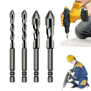 High-Strength Eccentric Twist Drill Bit, 4/8pcs High Strength Oblique Head Eccentric Drill Bit Set, Masonry Drill Bits Sets, Angle Drill Bits Sets (2Set(6+8+10+12）)
