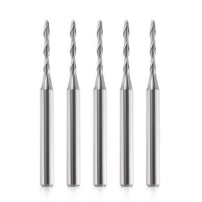 HOZLY Ball Nose End Mill CNC Router Bits, 1/8" Shank 1/16 Cutting Dia for CNC Machine Milling Toos Router Bits Spiral Milling Cutter Engraving Carving Tool for MDF Acrylic Wood PVC (5)